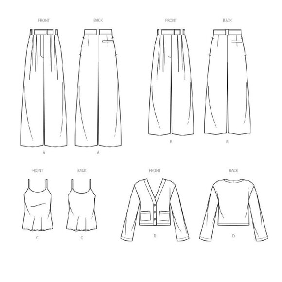 Simplicity Pattern 9826 Camisole Cardigan Pants 2 Lengths Sizes 12-20 New Uncut - Picture 7 of 7